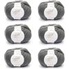 ggh Sportlife Box | Set da 300 g (6 x 50 g) | 100% Morbida Fibra Naturale in Diversi Colori | Colore 020 Grigio Noce