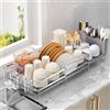 Delamu Scolapiatti grande espandibile in acciaio inox, 1 ripiano, grigio | Scolapiatti antiruggine per bancone della cucina, 34-73 cm di lunghezza x 30 cm di larghezza, scolapiatti con scolapiatti