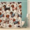 RFFLUX Tenda da doccia 3D a bassotto, 120 x 180 cm, in poliestere, anti-muffa, con 12 ganci, antibatterica, lavabile, impermeabile, per bagno (stile 30-12)