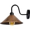 LEDSone Lampada da parete vintage con collo di cigno nero, attacco E27, luce bianca calda, lampada industriale da parete per camera da letto, soggiorno, corridoio (senza lampadina)