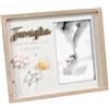 Instant Project Cornice Portafoto Famiglia Mascagni Legno Bianco e Naturale Con Fiori e Ape | Foto 10x15, Da tavolo e Parete, Decorazione Casa, Idea Regalo Famigliari