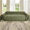 OstepDecor Copridivano a righe verticali | 180 x 300 cm, Verde salvia, copridivano decorativo per divano, poltrona e letto, facile da stendere