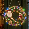 HiGropcore Diamond Painting Natale Ghirlanda con LED Luce,Natale Pendente | Kit Per Pittura Diamante Adulti,Ciondolo natalizio con perle e diamanti, decorazione da parete luminosa, idea regalo