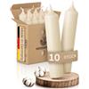 Kerzenfeld Candele a bastoncino, 10 pezzi, 100 x 22 mm, doppio immerso, lunga durata 4+ ore, vera qualità di manifattura dalla Germania, certificazione RAL e antigoccia (avorio)