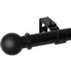 Vailge Bastone per tende nero, 80-310 cm, Ø 25 mm, asta per tenda con tappi rotondi e supporti regolabili, bastoni per tende per finestre