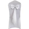 Rockreyoa Fazzoletti per sedia in raso con tulle in organza, per sedia con fiocco in raso, per matrimoni, feste, banchetti, ristoranti, eventi, colore bianco, 10 pezzi
