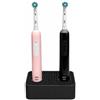 033Lab Porta Spazzolini Elettrici Doppio con Alloggiamento per 2 Basi di Ricarica, Organizer da Bagno Compatibile con Oral-B (Full Black)