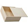 Wodsty Scatola in legno con finitura naturale con coperchio scorrevole per organizzare pezzi di scacchi, gettoni dadi e parti di gioco da tavolo (15 x 15 x 8 cm)