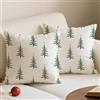 Avalune Cuscini Natalizi per Divano Cuscino 50x50 Verde Pino Copricuscini Natalizi Federe Cuscini Divano Albero Copricuscino Natale Cuscino per Decorazioni Natalizie per Soggiorno Camera Set di 2
