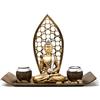 Benera Set di 2 portacandele Buddha per meditazione, relax o idea regalo