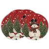 Artoid Mode Set di 4 Tovagliette Natale Pupazzo di Neve Pini Rotonde 37 cm | Tovagliette Lavabili Stagionale Sciarpe Uccelli Inverno Xmas Decorazione Vacanze Casa Cucina Feste Decor