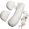Oskeray Cuscino per gravidanza per dormire, cuscino per maternità, supporto per fianchi, schiena, gambe, cuscino premaman con federa rimovibile e regolabile