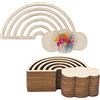 GORGECRAFT 30 pz Ritaglio di Legno Arcobaleno Non Finito Artigianato Fai Da Te Ornamenti Appesi Dischi Nuvola Fette per Progetti Fai Da Te per La Casa Matrimonio Compleanno Decorazione Festa di Natale