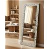 MO.WA Specchio Parete Specchiera Foglia Argento 67x167 moderno da muro da ingresso camera soggiorno Made in Italy