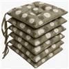 MENKËLL - Set 6 Cuscini Sedia da Cucina in Cotone - Coprisedia Universali 40x40cm Cuscino 4 punti con Lacci di Fissaggio Imbottiti 100% Made in Italy (Margherita Beige Bicolore, 40x40 Fantasia)