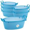 SICIGNANO CASALINGHI Sicignano | Bacinella Ovale in Polietilene - Idonea al Contatto Alimentare - Multiuso Cucina, Lavanderia, Giardinaggio e Pulizie Domestiche - Resistente, Leggera e Colorata (Azzurro, 6, 60 cm)