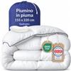 Twinzen Piumino Matrimoniale 155x220 Invernale (650GSM) RDS | 90% piuma, 10% piumino・Certificato RDS e Oeko-Tex・3 in 1: 4 stagioni/invernale・Calore uniforme・Lavabile a 40°C
