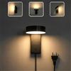 KICAAO Lampada da Parete LED 5W 3000K Girevole 350° Interruttore Cavo 130cm | Non Dimmerabile, per Corridoio, Soggiorno, Camera da Letto e Interni(3000K-1PCS)