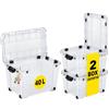 AKITAInk Box Contenitore con Ruote e Coperchio Magic4Up, Scatola Portaoggetti in Polipropilene Resistente 4 Aperture, Varie Capacità e Colori, 1 o 2 Pezzi, Made in Italy (2, Trasparente, 40 L)