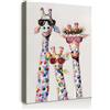 Galmcook Quadro da parete su tela, 30 x 40 cm, con cornice, motivo giraffe colorate, stampa su tela, ideale per soggiorno, camera da letto o cameretta dei bambini, con ganci fissi e senza chiodi