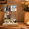 Minchek Lampada Personalizzata, Regalo Papà con 5 Foto e Dedica Incisa sulla Base, Lampada in Plexiglass con Base in Legno, Festa del Papà da Figlia e Figlio