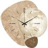 Ergocar Orologio Da Parete a Doppia Fascia Con Luna Irregolare Effetto Satinato 3D Vetro Ceramico Impermeabile Movimento Silenzioso Decorazione Per La Casa