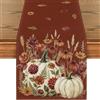 Bubaxuce Tovaglia Autunnale Formato 33×183cm con Motivo di Zucca Bianca, Moderna centrotavola Autunnale a Zucca, Decorazione Autunnale per tavoli da Pranzo, Buffet e Decorazioni per Il