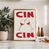 SHINERING Bere Alcol Poster Cin Cin Stampe Immagini Bottiglia Di Vino Tela Pittura Per Casa Festa Decorazione Murale A1 40X50Cm Senza Telaio