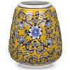 Hollyone Vaso in porcellana blu e giallo da 18 cm, vaso in ceramica moderno per fiori, piccolo vaso decorativo estetico per la decorazione della casa, soggiorno, tavolo della cucina, ufficio