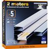 ClarivantiLED 2m×5 Profili in Alluminio per Strisce LED Profilo Angolare Binario Profil per Strisce con Copertura Opaca Profilo striscie LED Cartongesso Profili Alluminio Battiscopa Veletta Soffitto canalina copri