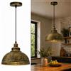 LEDSone Lampada a Sospensione Vintage a Cupola Curva 95cm Regolabile Apparecchio da Soffitto Sospeso Metallo Ottone Spazzolato per Case, Ristoranti, Caffè, Bar, Uffici e Spazi Eleganti