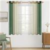 MRTREES Tende Corta Trasparenti Verde Oliva Sfumate 2 Pezzi,140x160 CM | Tende per Interni Corte Eleganti e Moderne, Camera da Letto e Soggiorno, Tenda Decorativa con Occhielli per Casa