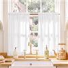 PONY DANCE Tende a Vetro per la Privacy Tende Bianche per Cucina 2 Pezzi | L90 x A75 cm, Tende per Finestre, Filtro Luce, per Mobile, con Tasca, Semitrasparenti, Corte, Traspirabilità, Decorazione