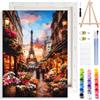 MOTGOM Dipingere con i Numeri Adulti con Telaio, Torre Eiffel Parigi fai da te Quadri da Dipingere con i Numeri Adulti, Pittura Adulti Decora la Casa Regalo 25×35cm