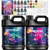 ZHHGOO 1016ml Resina Epossidica Trasparente,1:1 Colla Resina Epoxy con Indurente, Kit Resina Epossidica Completo con Glitter,Resinas Epossidica Kit per Creazione Gioielli Fai da Te