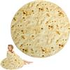 XIMEY Coperta Burrito Tortilla, Round Burrito Tortilla Monofacciale, Tortilla Blanket in Flanella, Coperta Taco Divertente Creativa, Tortilla Burrito per Interni e Esterni (120CM, A)