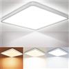 Fynokst Plafoniera LED Soffitto 45 CM 32 W 4000 LM IP54 Bianco Confezione 1 | 3000K/4000K/6500K Lampada da Soffitto bagno Quadrata per Camera da Letto Cucina Soggiorno Bagno Sala da Pranzo Corridoio