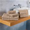 Il Gruppone Passione Casa IlGruppone Set Asciugamani Bagno 6 Pezzi in Spugna di Cotone 400 g/m², 2 Teli 70x140 cm, 2 Asciugamani 50x90 cm e 2 Ospiti 30x50 cm, Morbidi e Assorbenti - Tortora