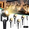 FIFlying Illuminazione da giardino a LED, 4 in 1, con cavo da 14 m, 3000 K, per esterni, IP65, impermeabile, per prati, piante, sculture, sentieri, recinzioni