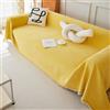 FANSU Telo Copridivano 1 2 3 4 Posti Estivo Colori Solidi Copriletto Matrimoniale Multiuso Copritutto Coperta Copridivano Antiscivolo Reversibile Coperta Decorativa per Divano (Giallo,180x130cm)