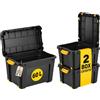 AKITAInk Box Contenitore con Ruote e Coperchio Magic4Up, Scatola Portaoggetti in Polipropilene Resistente 4 Aperture, Varie Capacità e Colori, 1 o 2 Pezzi, Made in Italy (2, Nero, 60 L)