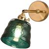 EMISOO Lampada da Parete in Vetro martellato Stile Arte Verde Scuro Lampada da Parete Vintage con Applique a Parete con Base in Ottone per Soggiorno Camera da Letto Balcone Comodino (Colore : Green)