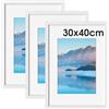DTXDTech Cornice portafoto 30x40 cm, set da 3 pezzi, 12x16 pollici, cornice in legno bianco con passepartout (taglia A4), cornice per la decorazione di camera da letto e soggiorno