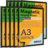 VAIIGO Cornice Magnetica A3 Autoadesiva 10 Pezzi,Cornice per Poster,Nero | Cornice Informativa con Chiusura Magnetica, PVC Trasparente, Cambio Rapido, Documenti, Poster, Foto, Menu, Avvisi, Ufficio