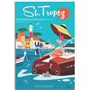 NMNM Poster su tela con stampa di Saint-Tropez con donna francese, vintage, decorazione artistica da parete, poster regalo, 40 x 60 cm