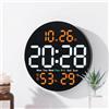 ZYWUOY Orologio digitale grande display, orologio da parete digitale a LED da 10 pollici con sveglia temperatura e igrometro per camera da letto, cucina, casa (arancione)