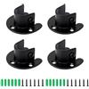 Zydiwo 4 Pezzi Supporto per Flangia In Acciaio Inox Armadio Rod Staffe 32mm Pesante Obbligo Supporto a Forma di U con Viti (Nero, 22mm)