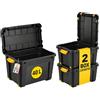 AKITAInk Box Contenitore con Ruote e Coperchio Magic4Up, Scatola Portaoggetti in Polipropilene Resistente 4 Aperture, Varie Capacità e Colori, 1 o 2 Pezzi, Made in Italy (2, Nero, 40 L)