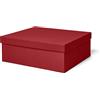 ilo - Scatola per Armadio Rigida con Coperchio cm 45x40 H.16 - Contenitore Portaoggetti Decorativo - Rivestimento in Tessuto Tecnico Rosso - Riciclabile e Prodotto in Italia