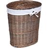Arthur Cameron Distillato Brown - Cestino ovale per bucato, con coperchio, misura media, grigio chiaro